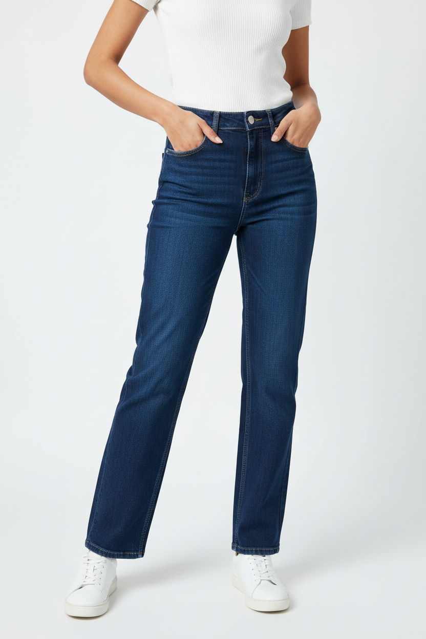 Dark Navy Jeans Model