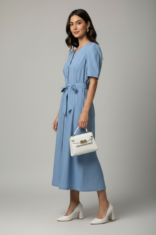 Premium soft denim long Dress