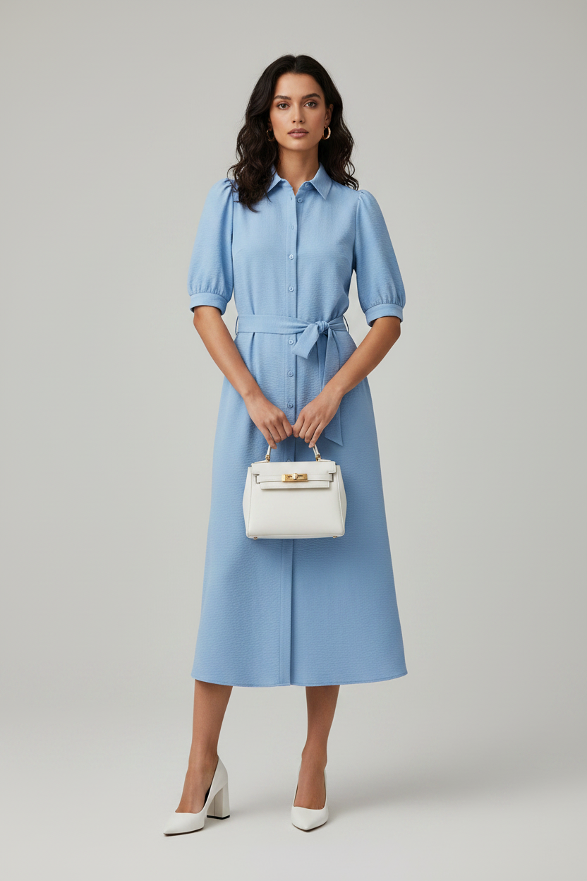 Premium soft denim long Dress