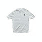 White Cable-Knit Polo Shirt