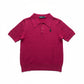 Magenta Cable-Knit Polo Shirt