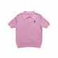 Light Pink Cable-Knit Polo Shirt