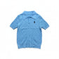 Sky Blue Cable-Knit Polo Shirt