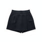 Women Pleated Skorts with Side Slit - Black
