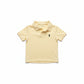 Women Cotton Polo Crop Top - Pastel Yellow