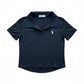 Women Cotton Polo Crop Top - Navy Blue