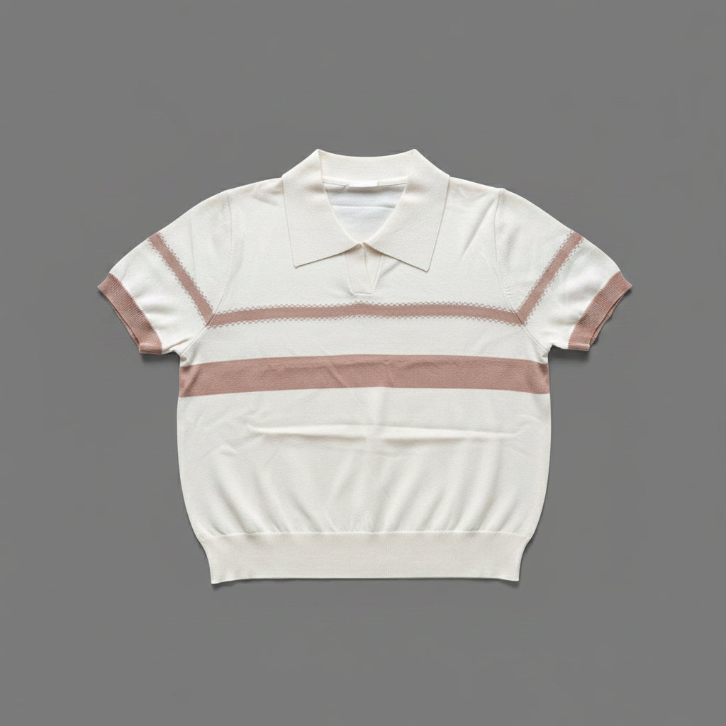 Knit Polo Top - White | Free Size