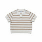 Knit Polo Top - White & Brown | Free Size