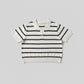 Knit Polo Top - White & Black | Free Size