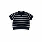 Knit T-Shirt Top - Black & White Stripes | Free Size