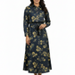 Floral Print Denim Cordset - Full sleeves shirt with long denim Skirt