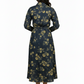 Floral Print Denim Cordset - Full sleeves shirt with long denim Skirt