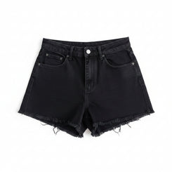 women soft denim Skorts with side slit