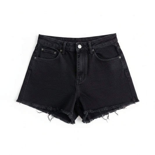 women soft denim Skorts with side slit