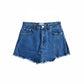 Blue Denim A-Line Mini Shorts
