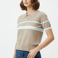 Beige Knit Polo - 3/4 Angle