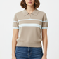 Beige Knit Polo - Front