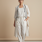 Beige 3-Piece Cordset – Shrug, Long Top & Pants