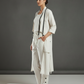Beige 3-Piece Cordset – Shrug, Long Top & Pants