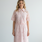Light Pink Floral Lace Hollow-Out Co-Ord Set – Crop Top & Midi Skirt