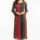 Magical Multicolor Pleated Midi Dress – Vibrant Floral & Paisley Print