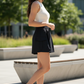 Black Skorts - Female Model Side Pose