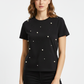 Black White Pearl T-Shirt - Female Model Front Pose