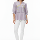 Lavender Embroidered Top - Female Model Front Pose