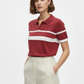 Red Knit Polo Top - 3/4 Angle