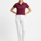 Women Cotton Polo Crop Top Maroon - Front Pose Model