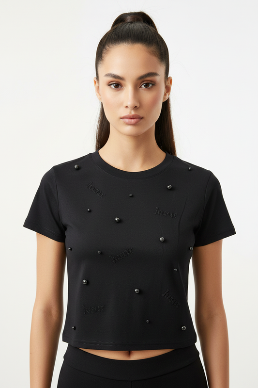 Black Pearl T-Shirt - Female Model Front Pose