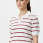 White Maroon Knit Polo - 3/4 Angle