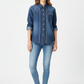 Denim Shirt - Female Model Front Pose