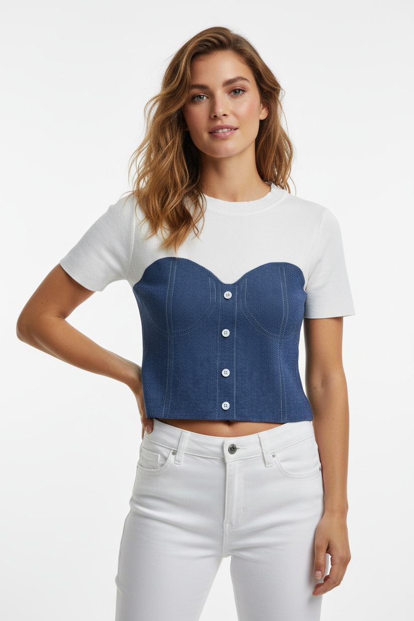 Knit Top - Female Model Front Pose