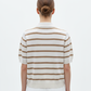 White Brown Knit Polo - Back View