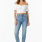White Twist Knot Top - Female Model Front Pose