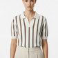 White Brown Knit Top - Front View