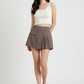 Mocha Brown Skorts - Female Model Front Pose