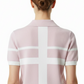 Model wearing pink polo - back