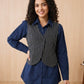 Dark Blue Designer Shirt with attached waistcoat