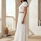 White schiffli Embroidery Co-ord Set – Crop Top With Long Skirt