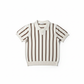 White Brown Striped Knit Top - Clean