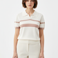 White Knit Polo - Front